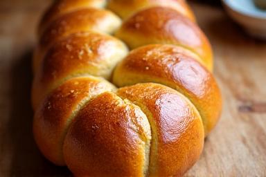 Gevlochten brioche brood