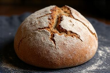 Rustiek zuurdesem brood met knapperige korst